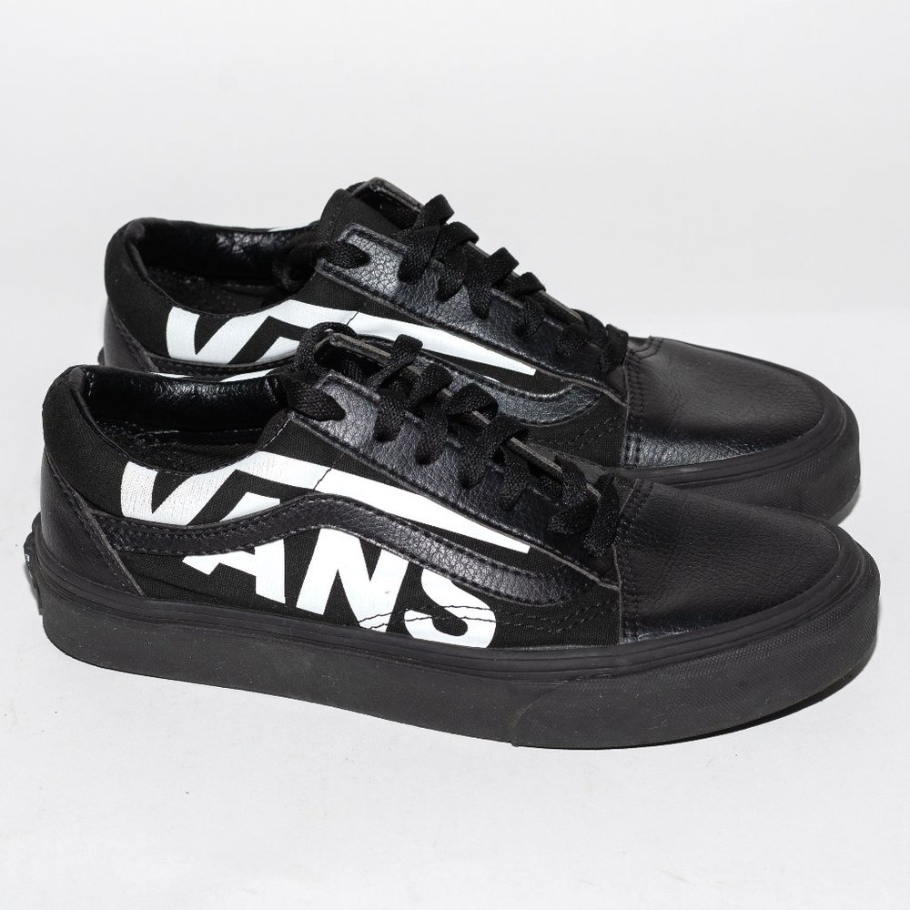 Vans Unisex Ol Skool Spell Out Logo Black Lace Up Shoes Men's 5.5 Women's 7